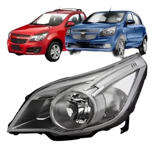 Farol Chevrolet Agile Montana 2009 A 2013 - Cromo Onix