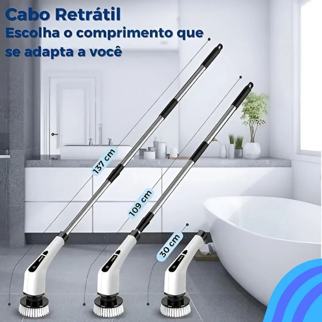 Esfregão Elétrico 9 em 1 Recarregável 360° Multiuso para Vidro, Piso, etc. — foto 2