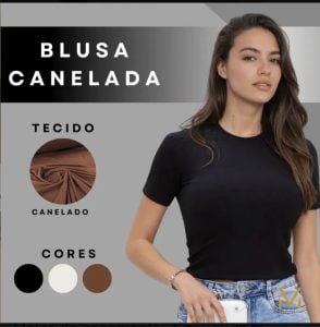 Kit 4 Blusas Feminina Ribana Canelado Estilosa Básica Casual — foto 9