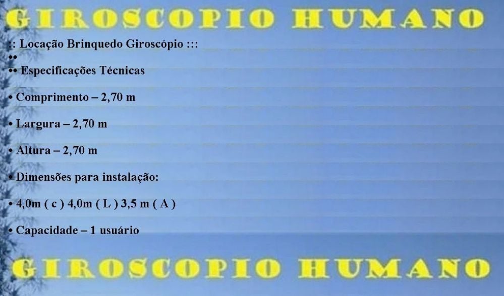 Locação Giroscópio Humano — foto 2