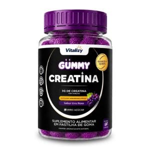Creatina em Goma Gummy 3g Zero Açúcar 60 Gomas Sabor Uva Roxa Vitalizy — foto 3