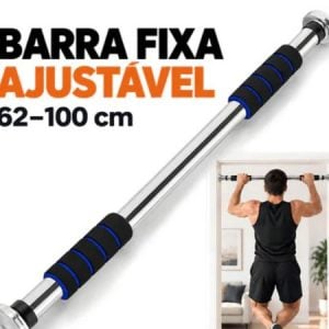 Barra de Porta Ajustável 60-100cm para Exercícios Pegada Macia em Espuma Inox GEEK — foto 3