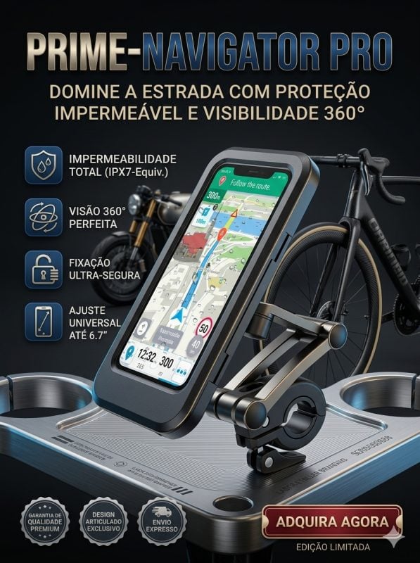 Suporte Porta Celular Moto Bike Á Prova Dágua 360° Articulado 6.5 POLEGADAS