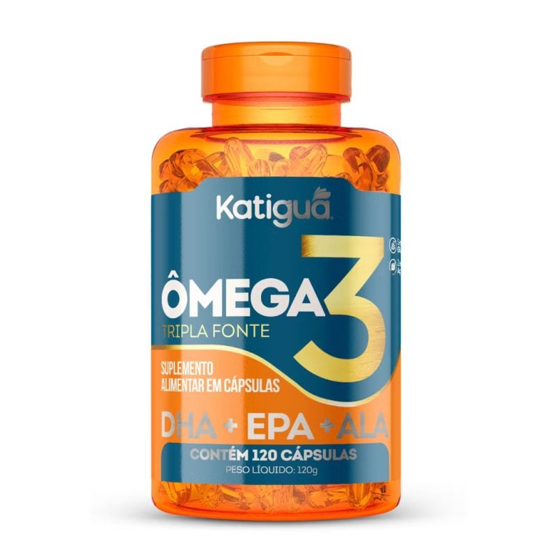ÔMEGA 3 Tripla Fonte 1250mg 120cápsulas Katiguá natural Gel Epa+ Dha + Ala