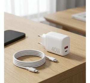 Carregador Turbo 40w Compativel Com iPhone 8 X Xr 11 12 13 14 Pro Max Usb Tipo C DuploCarr — foto 6