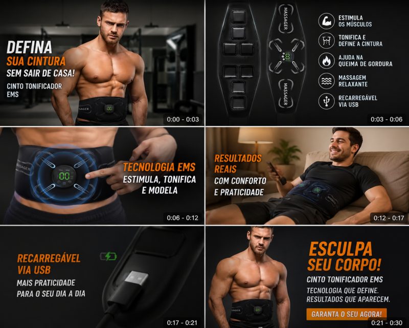 Tonificador Muscular Abdominal EMS, Estimulador Muscular