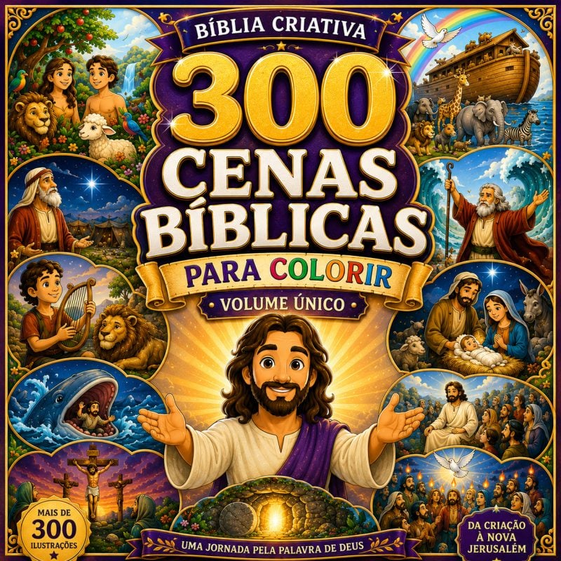 Vol. Completo (06 volumes) - 300 CENAS BÍBLICAS PARA COLORIR
