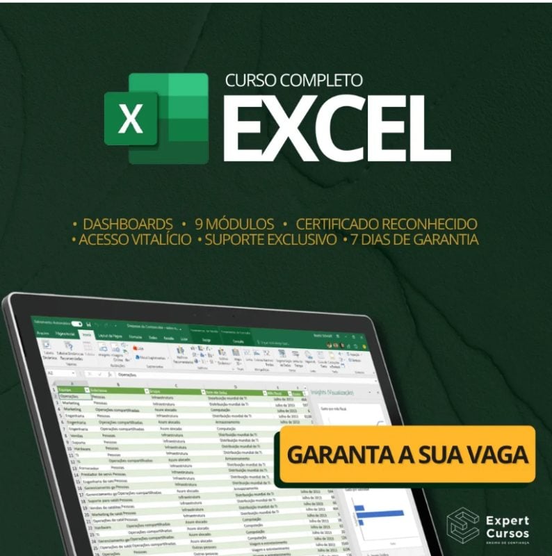 Curso de Excel: Trava quando o chefe pede planilha? PROCV, Dashboard e Macro em 40 aulas