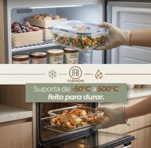 Kit 10 Pote De Vidro Marmita Hermético 640ml Freezer Fitness Rishon — foto 3
