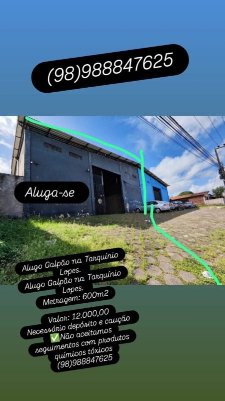 Alugo galpão grande de 600m2