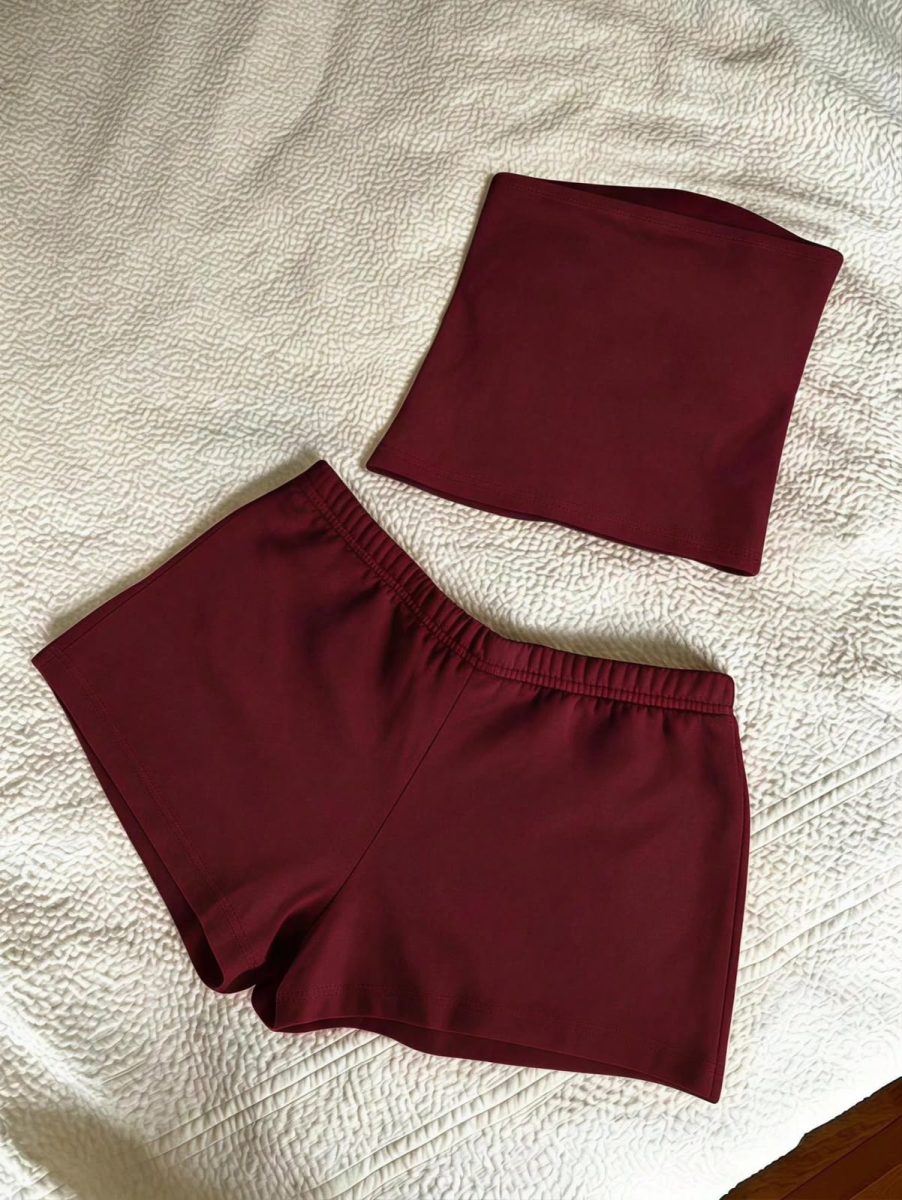 Conjunto Casual Diário Feminino com Top Bandeau e Shorts com Estampa Floral — foto 2