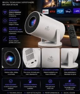 Projetor Smart Portátil Full Hd 4k Android 11 Wi-fi Bluetooth Mini Projetor Home Theater — foto 4