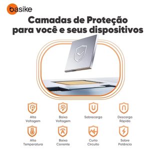 Power Bank Basike 10000 mAh com Cabo USB-C e Carregamento Rápido 35W para iPhone e Samsung — foto 4