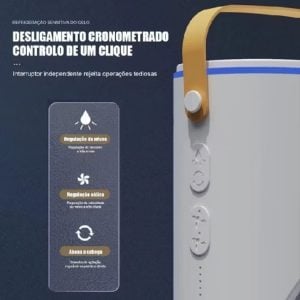 MINI Refrigerador De Ar Ventilador Umidificador Dupla Giratório+rgb Camada Ventilador Clim — foto 5
