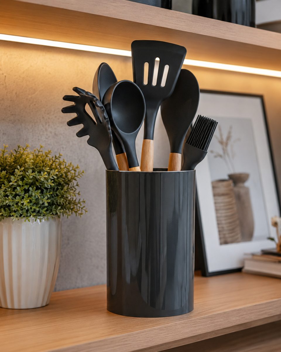 Kit com 12 utensílios de silicone! Resistentes, antiaderentes e fáceis de limpar. #Cozi — foto 2
