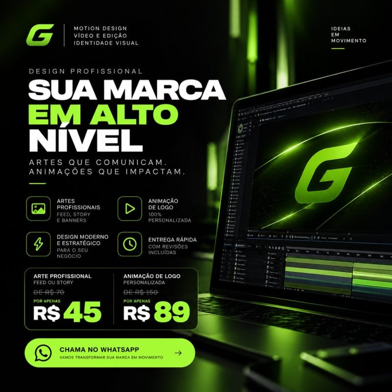Design Profissional e Animacao de Logo