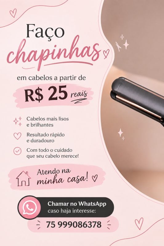 Faço chapinha com escova