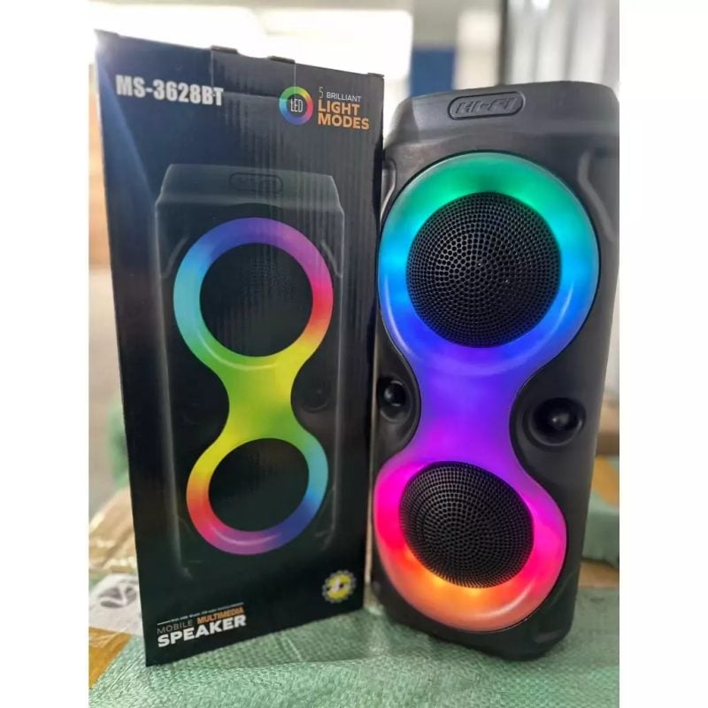 Caixa De Som Bluetooth De Som Potente Com Led RGB FM