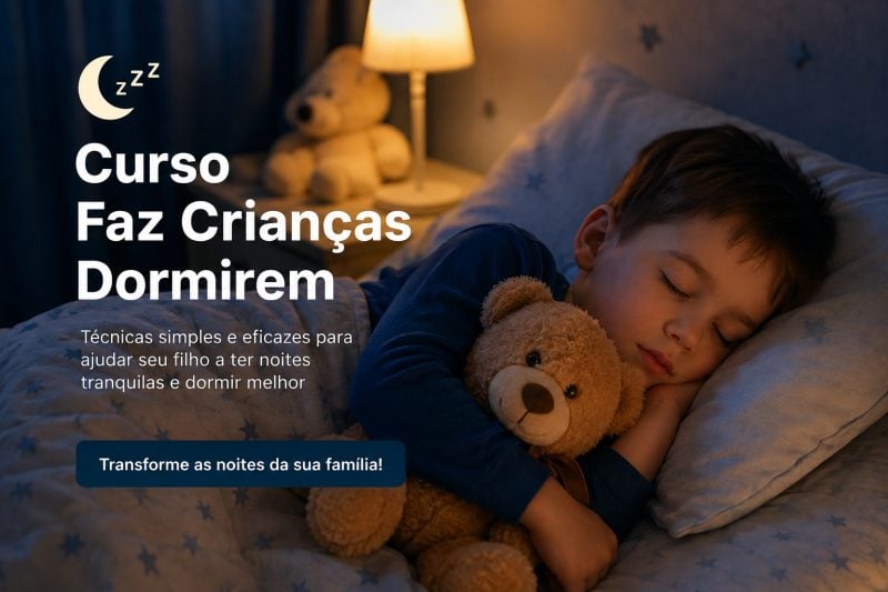 Um e-book com 5 modulos ensinando sua criança a dormir bem melhor
