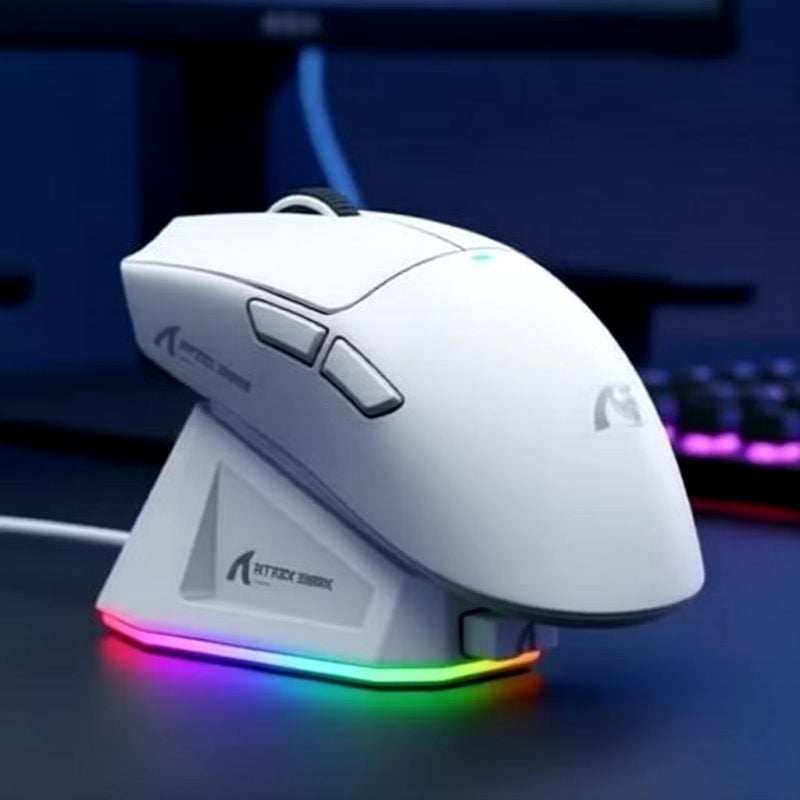Mouse Gamer Sem Fio Attack Shark X11 Modo Triplo 2.4G BT5.0 22000DPI RGB Recarregável PC