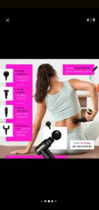 Massageador Pistola Elétrica Profissional Muscular Portátil Aparelho Fisioterapia Corporal — foto 4