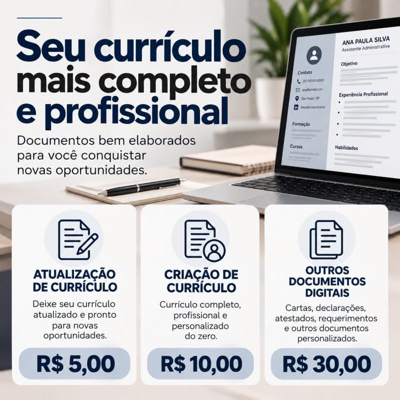 Criação e Atualização de Currículos e LinkedIn