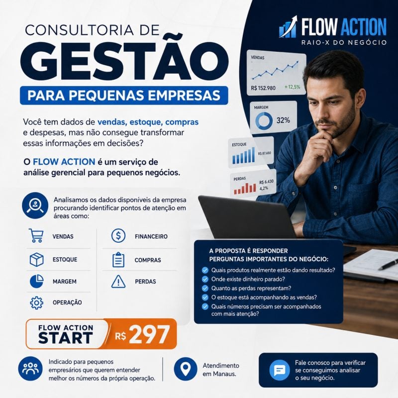 Consultoria de Gestão para Pequenas Empresas Análise de Vendas, Estoque e Financeiro