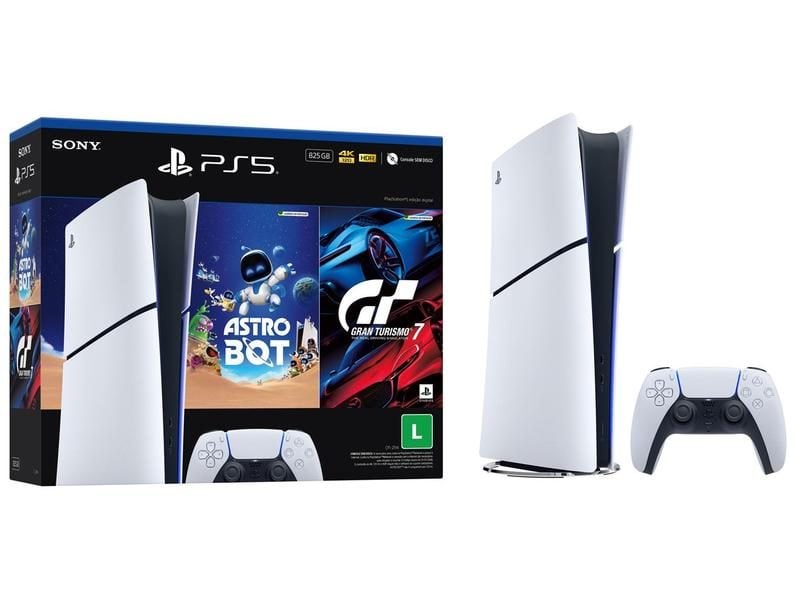 Console Sony PlayStation 5, SSD 825GB, Controle Sem Fio DualSense + 2 Jogos Digitais,