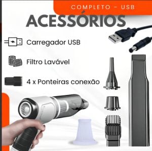 Mini Aspirador de Pó Betahome Portátil 120W USB Soprador Sem Fio 6000Pa Compacto — foto 3