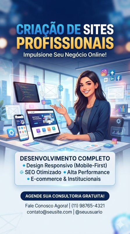 Crio sites profissionais