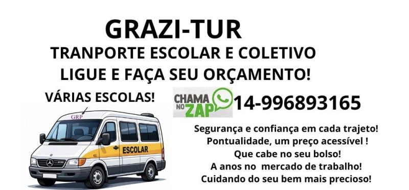 Van que fornece serviço para transporte escolar