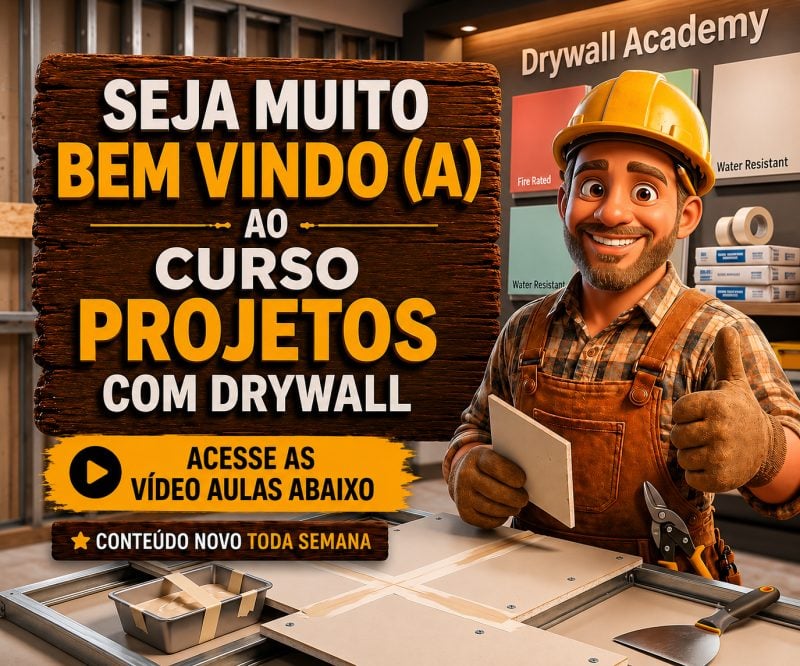 Curso de Drywall: Projetos Profissionais e Materiais Práticos para Instalação