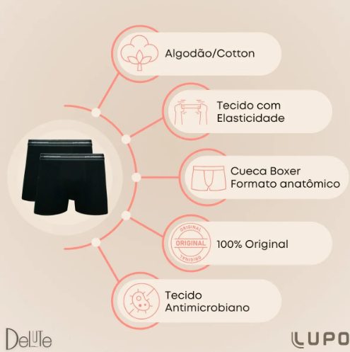 Kit 10 Cuecas Boxer Lupo Algodão Cotton Masculina! — foto 2