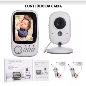 Babá Eletrônica com Monitor Visão Noturna Áudio Bidirecional Sensor de Temperatura Monitor — foto 3