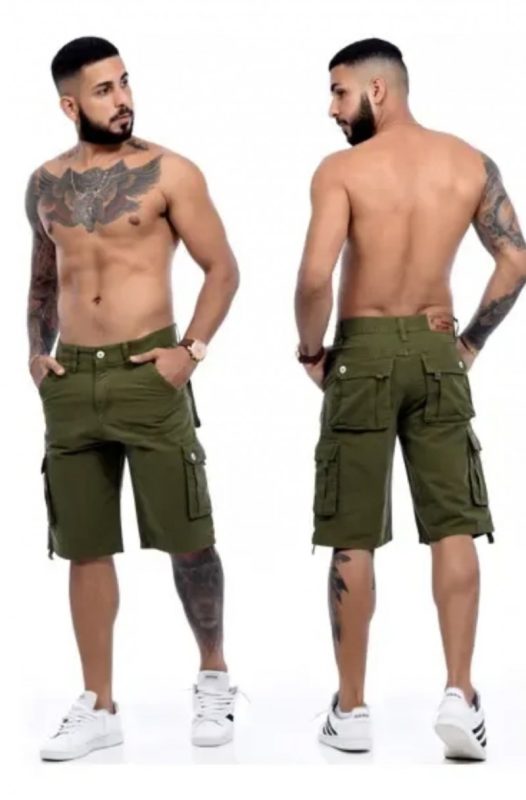 Bermuda Cargo Masculina Verde Militar Estilo e Funcionalidade
