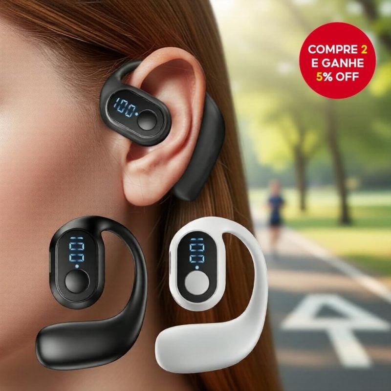 Fone de Ouvido Bluetooth Sem Fio Mono à Prova d'Água com Microfone