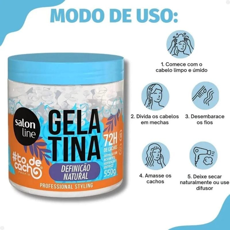 Gelatina #todecacho Definição Natural 550g
