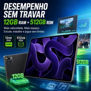 Tablet Pro12 5G Gamer Android 11.6 Polegadas Tela Grande 12GB RAM 512GB Para Jogos Filmes — foto 4