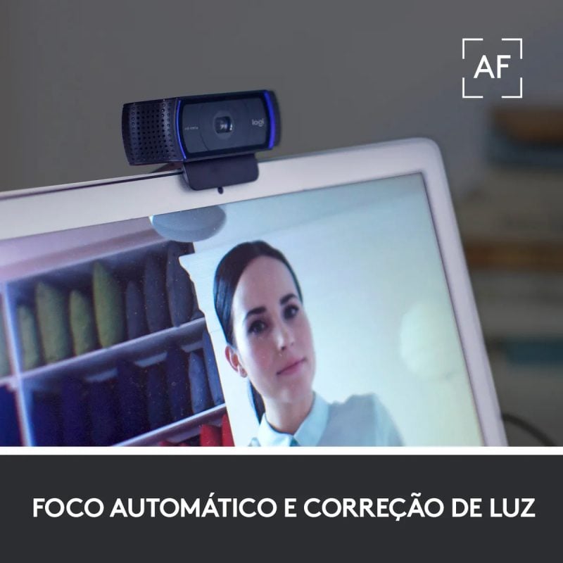Webcam C920s Pro Full Hd Com Microfone Embutido Logitech Cor Preto