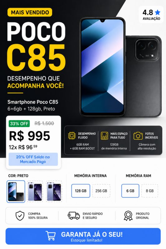 POCO C85: O queridinho do momento!