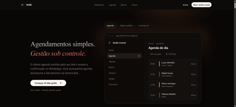 Sistema de agendamento simples e profissional para salões de beleza.