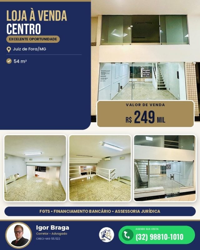 Imóvel Comercial para Venda em Juiz de Fora, Centro, 1 dormitório, 1 suíte, 1 banheiro, 1