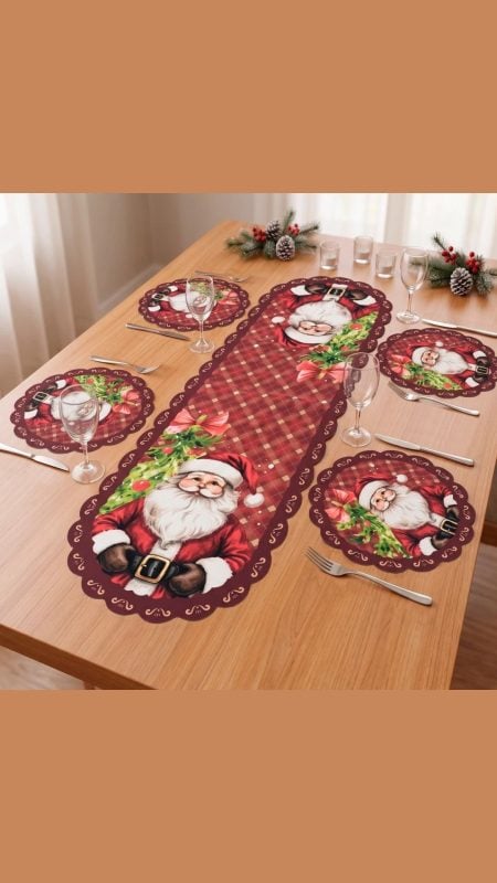 Kit Sousplast Jogo Americano Caminho De Mesa Natalino Natal Mesa Posta Sofisticação Sublim