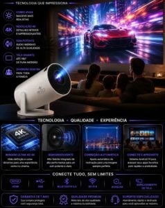 Projetor Smart Portátil Full Hd 4k Android 11 Wi-fi Bluetooth Mini Projetor Home Theater — foto 5