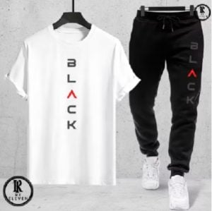 Kit conjunto camiseta e calça moletom moda masculina camiseta casual blak malha algodão — foto 5