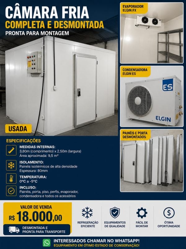 Vende-se Câmara Fria Completa