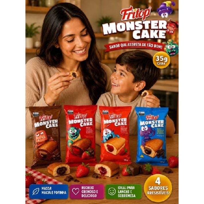 Bolinho recheado monster cake. Caixa com 15un de 35g — foto 2