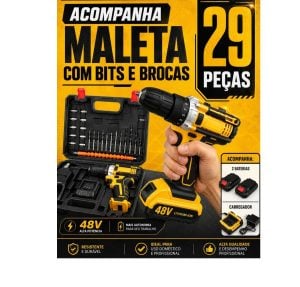 Parafusadeira Furadeira 48v Profissional +2 Baterias +maleta MAIS VENDIDO — foto 3