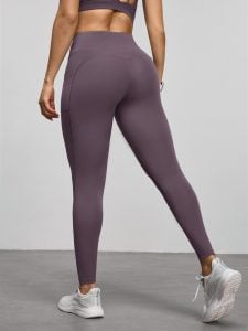 Leggings Casuais de Cintura Alta para Fitness Feminino com Bolsos, Calça de Ioga — foto 6