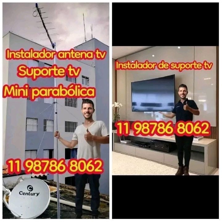 Antenista Vila Matilde 1198786 8062 mini parabolica suporte tv